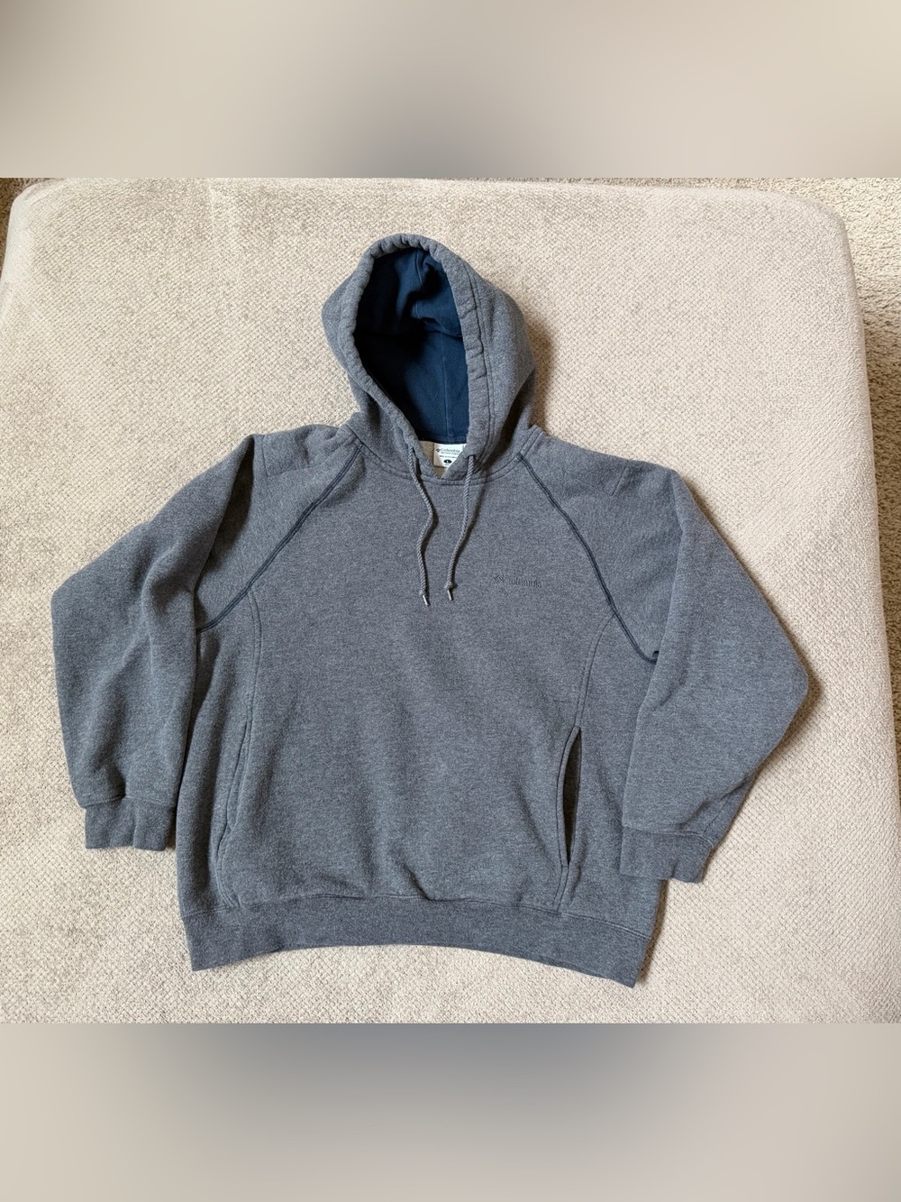 Columbia Sportswear Men’s Large Dark Grey Drawstring Hooded Pullover Sweatshirt